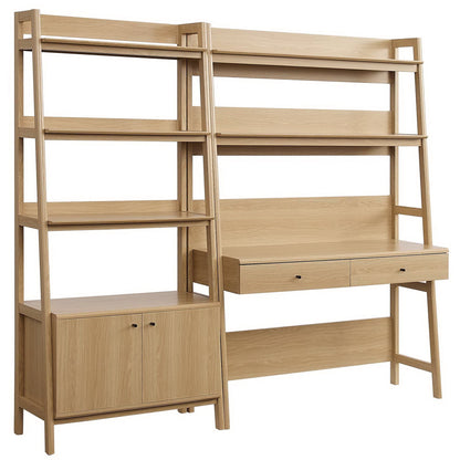 Bixby 2-Piece Wood Office Desk and Bookshelf by Modway - Oak / Walnut / Walnut White (EEI-6112)