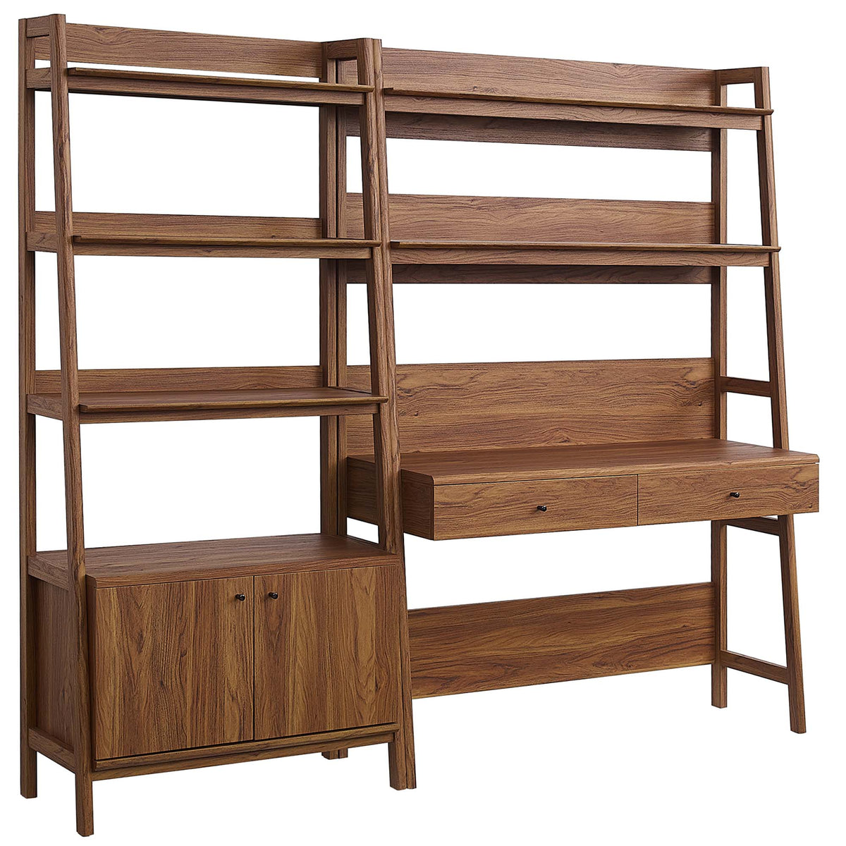 Bixby 2-Piece Wood Office Desk and Bookshelf by Modway - Oak / Walnut / Walnut White (EEI-6112)