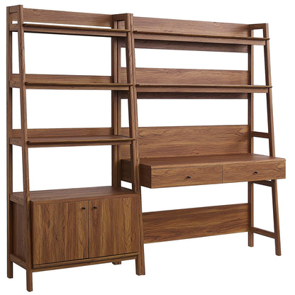 Bixby 2-Piece Wood Office Desk and Bookshelf by Modway - Oak / Walnut / Walnut White (EEI-6112)