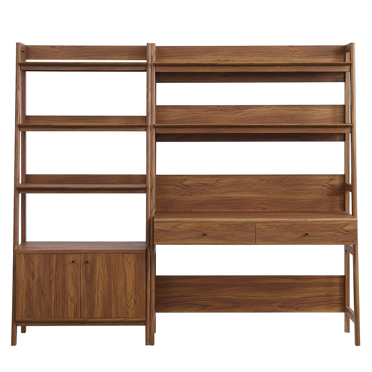 Bixby 2-Piece Wood Office Desk and Bookshelf by Modway - Oak / Walnut / Walnut White (EEI-6112)