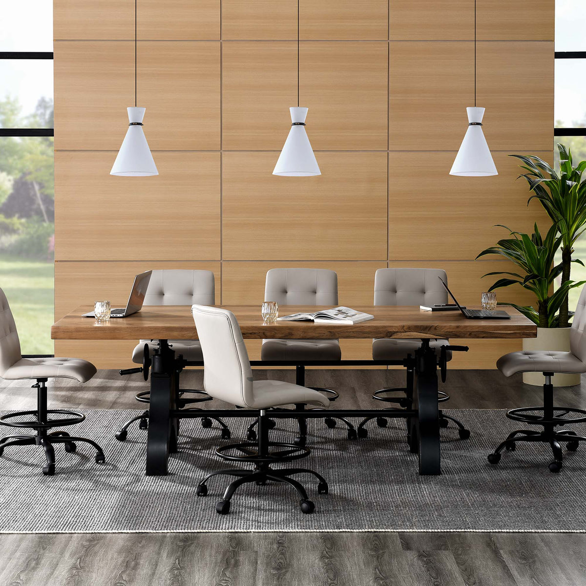 Genuine 96" Crank Adjustable Height Dining and Conference Table by Modway