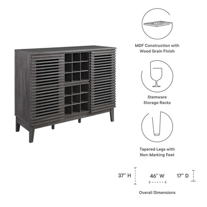 Render Bar Cabinet by Modway - Charcoal / Oak / Walnut