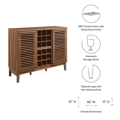 Render Bar Cabinet by Modway - Charcoal / Oak / Walnut