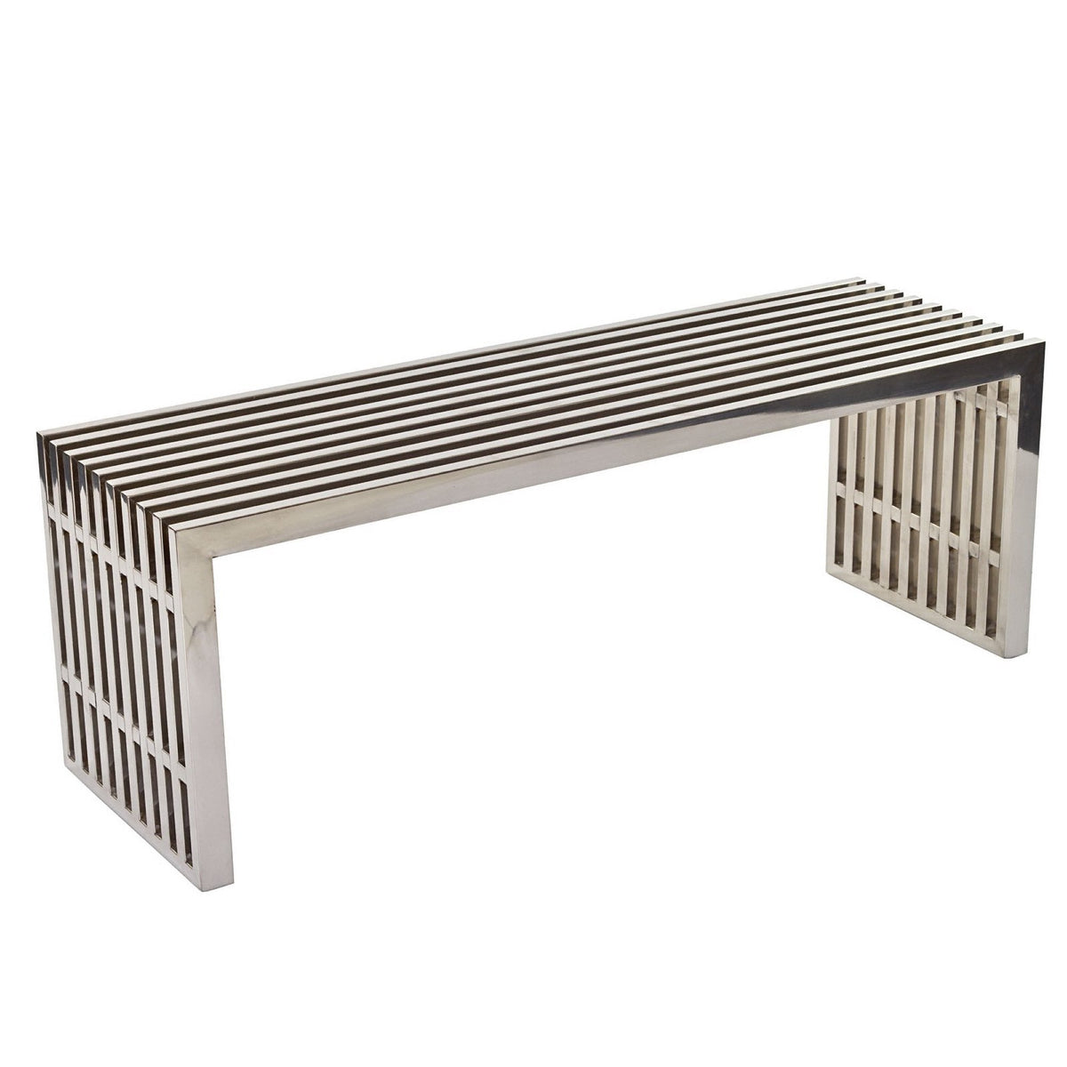 Gridiron Medium Stainless Steel Bench by Modway - EEI-625