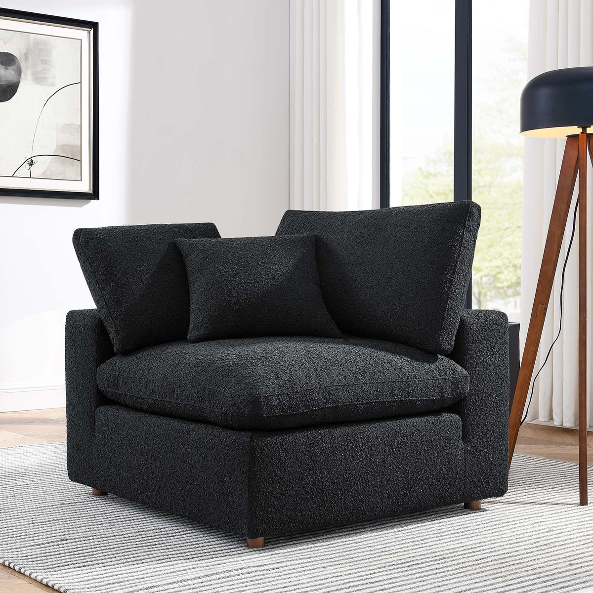 Commix Down Filled Overstuffed Boucle Fabric Corner Chair by Modway