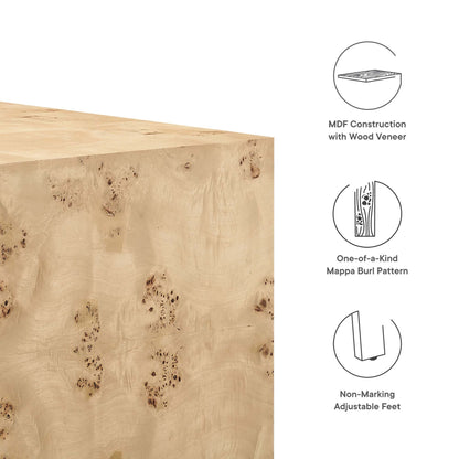 Cosmos 36" Square Burl Wood Coffee Table by Modway