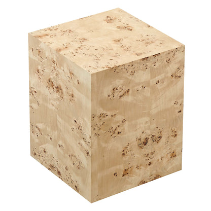 Cosmos 16" Square Burl Wood Side Table by Modway