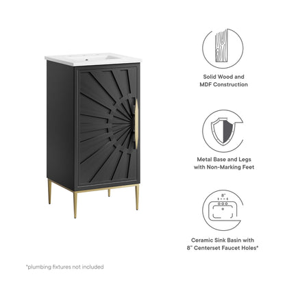 Awaken 18" Bathroom Vanity by Modway - White Black