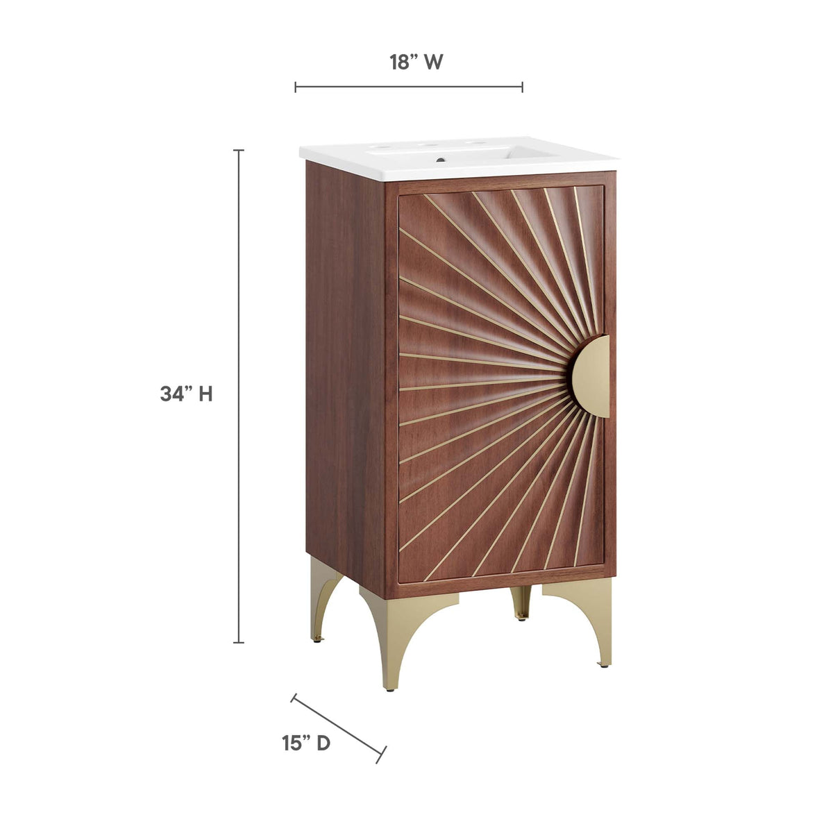 Daylight 18" Bathroom Vanity by Modway - White Walnut
