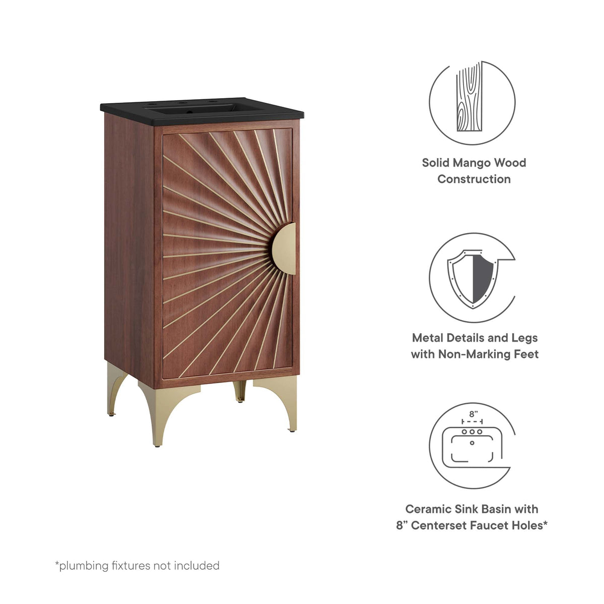 Daylight 18" Bathroom Vanity by Modway - Black Walnut