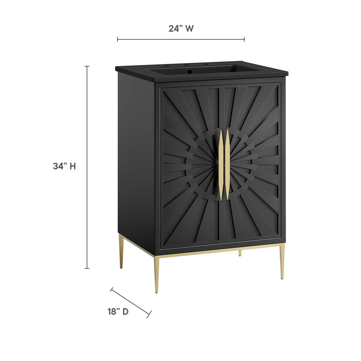 Awaken 24" Bathroom Vanity by Modway - Black Black