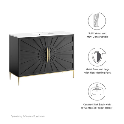 Awaken 48" Bathroom Vanity by Modway - White Black