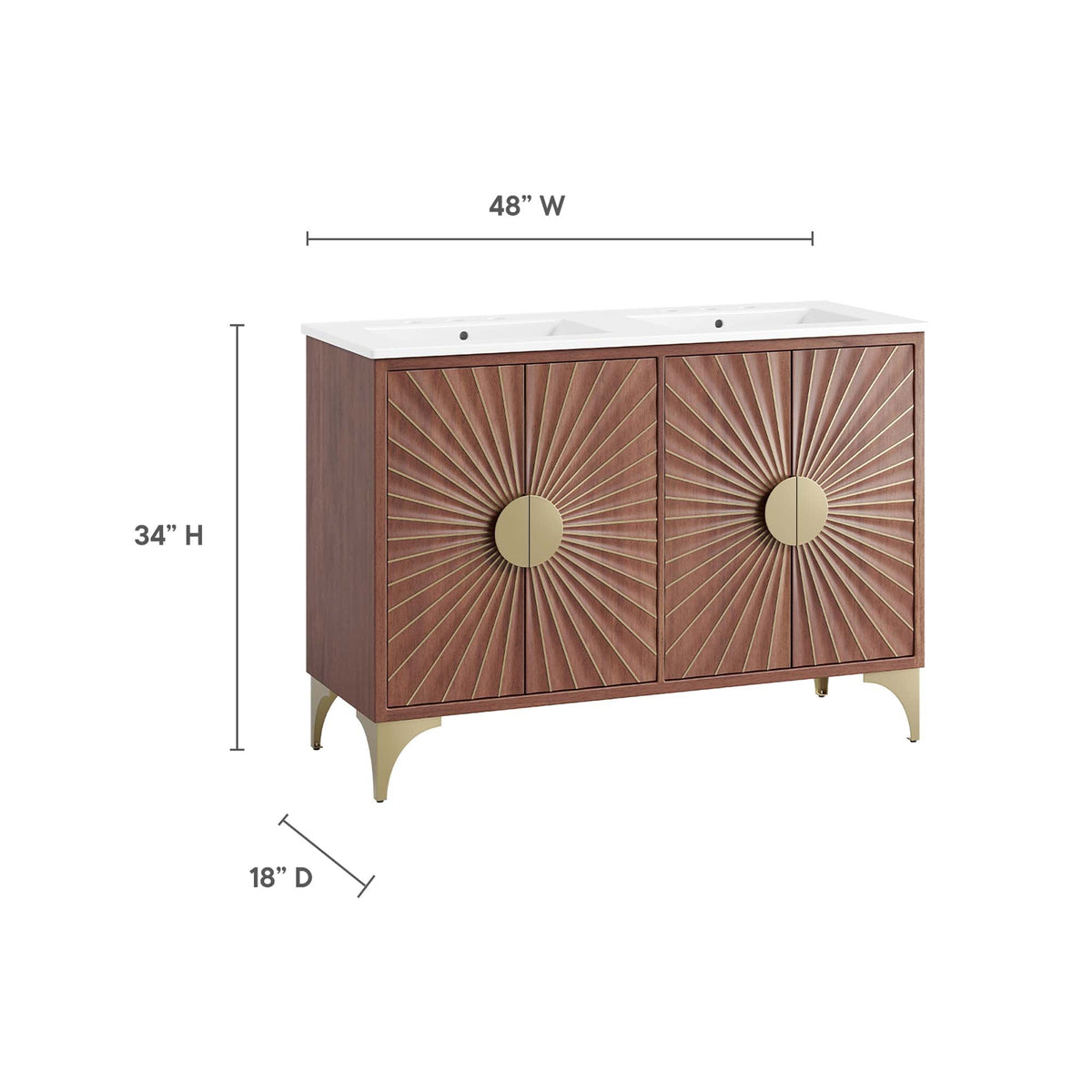 Daylight 48" Double Sink Bathroom Vanity by Modway - EEI-6306