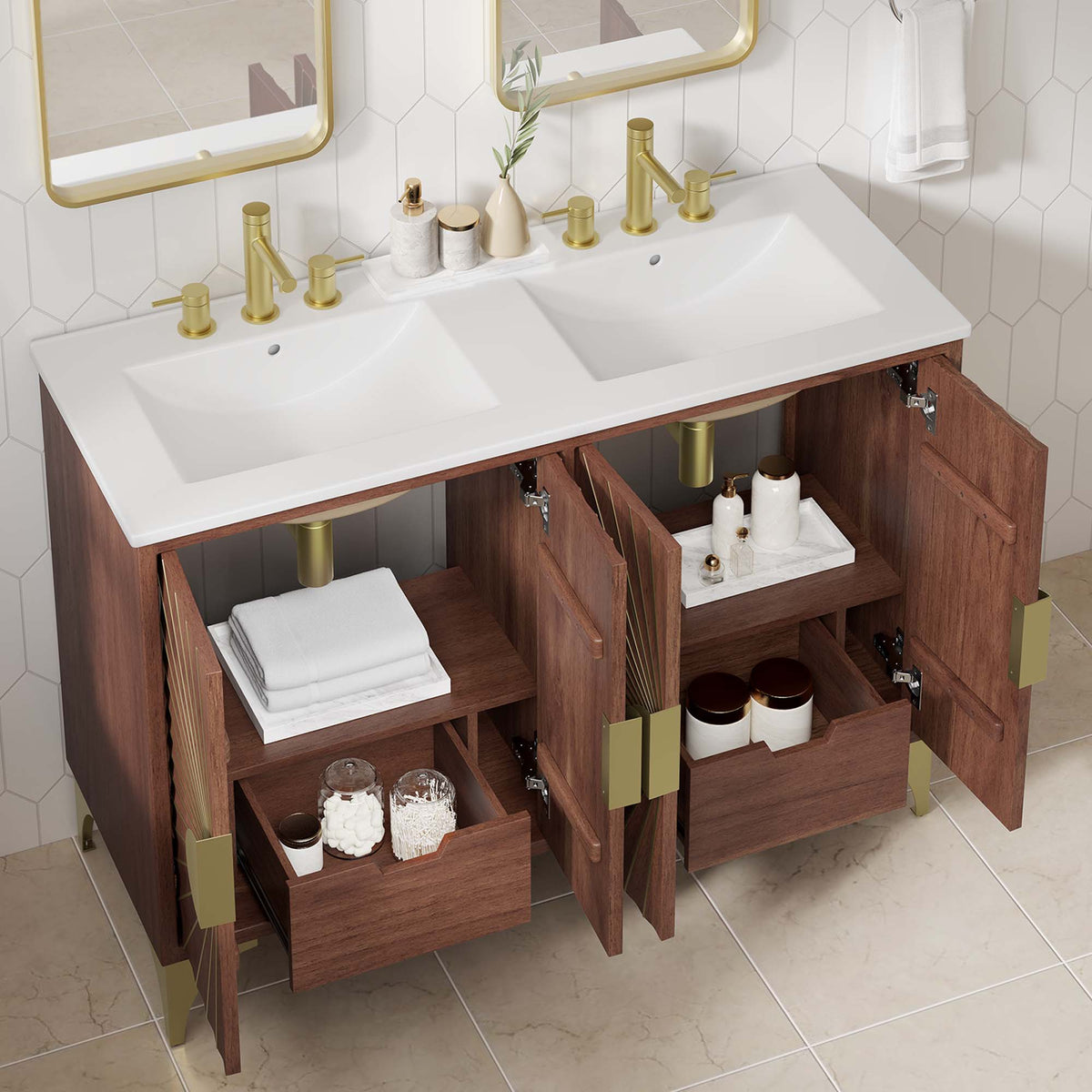 Daylight 48" Double Sink Bathroom Vanity by Modway - EEI-6306