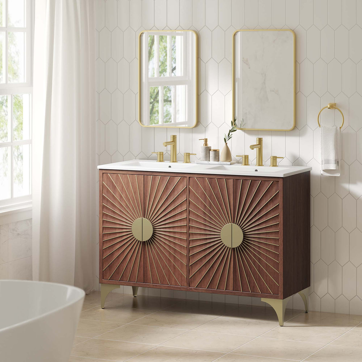 Daylight 48" Double Sink Bathroom Vanity by Modway - EEI-6306