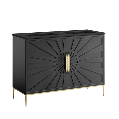 Awaken 48" Double Sink Bathroom Vanity by Modway - Black Black