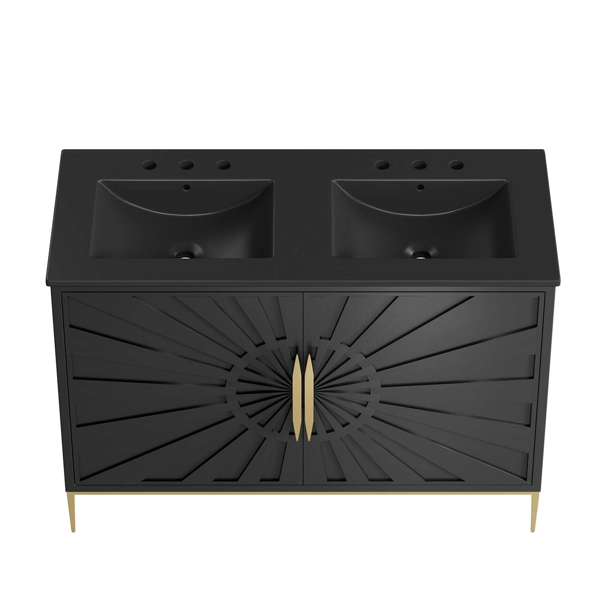 Awaken 48" Double Sink Bathroom Vanity by Modway - Black Black