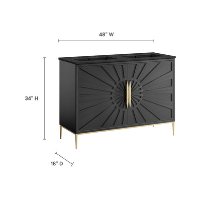 Awaken 48" Double Sink Bathroom Vanity by Modway - Black Black
