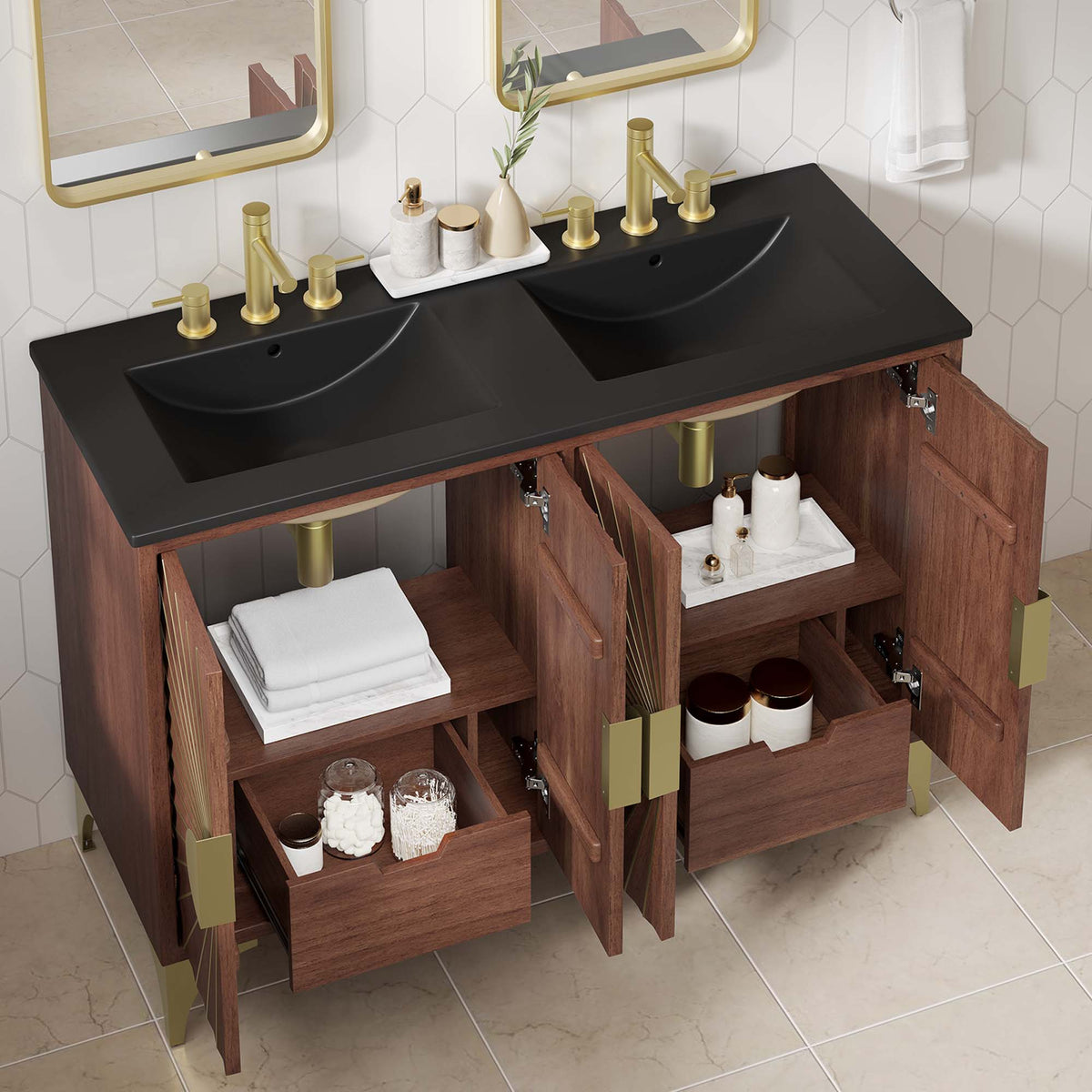 Daylight 48" Double Sink Bathroom Vanity by Modway - EEI-6308