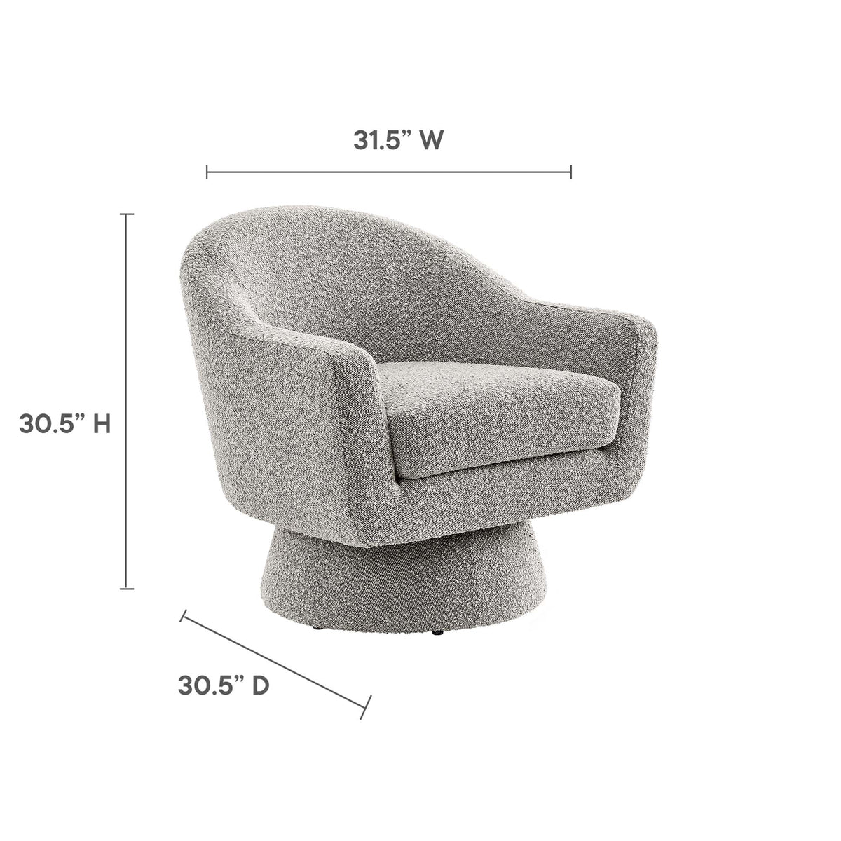 Astral Boucle Fabric Swivel Chair by Modway