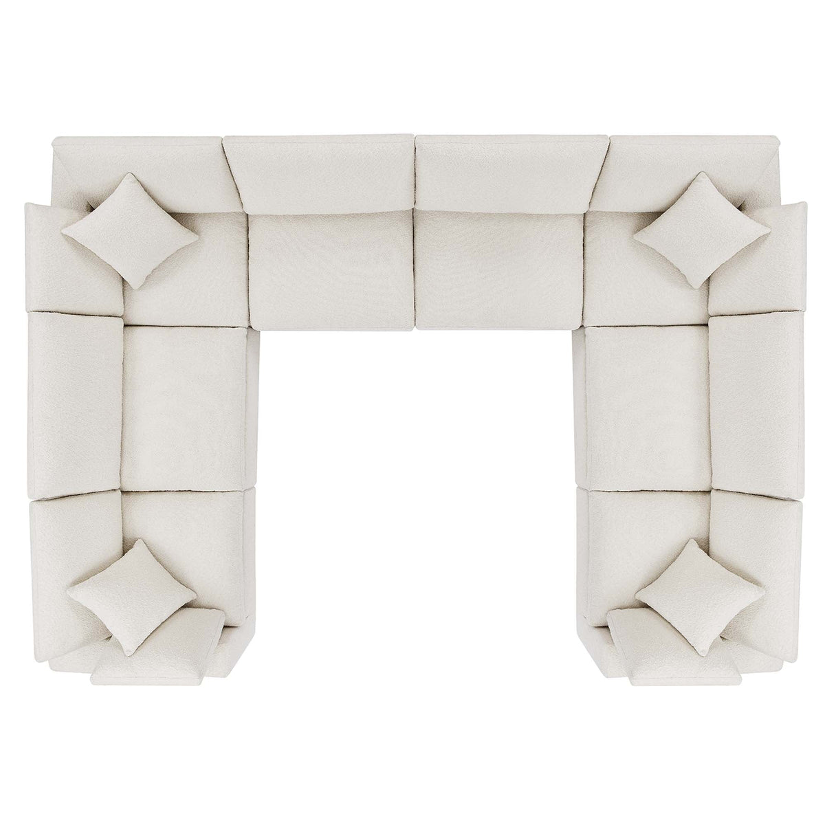 Commix 8-Piece Down Filled Overstuffed Boucle Fabric Sectional Sofa by Modway