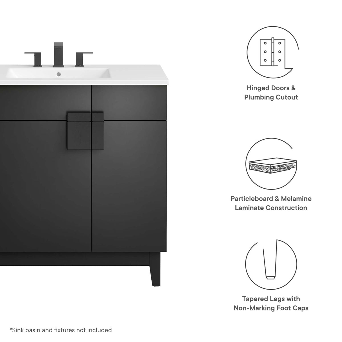 Miles 36" Bathroom Vanity Cabinet by Modway