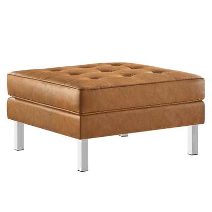 Loft Tufted Vegan Leather Sofa and Ottoman Set by Modway