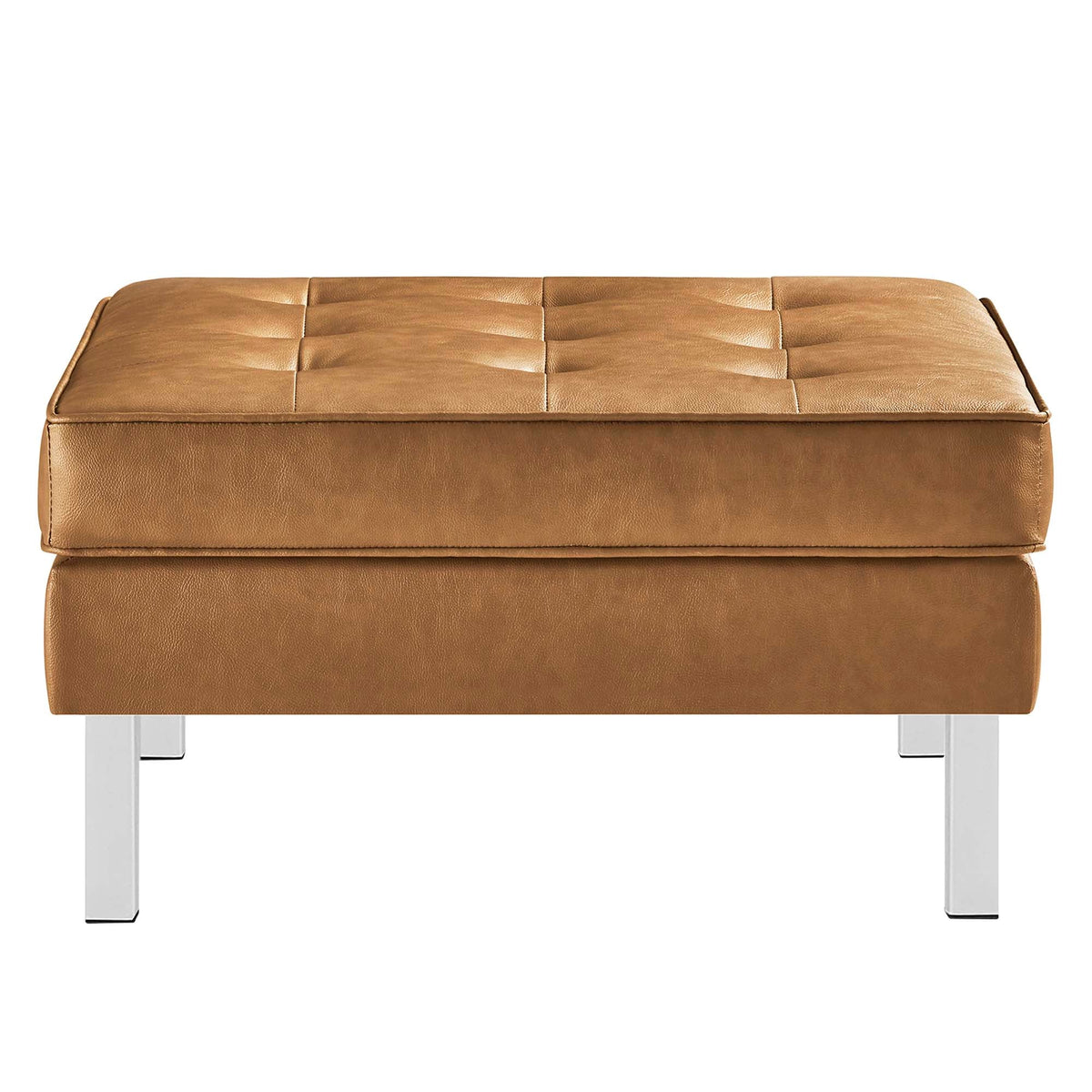 Loft Tufted Vegan Leather Sofa and Ottoman Set by Modway