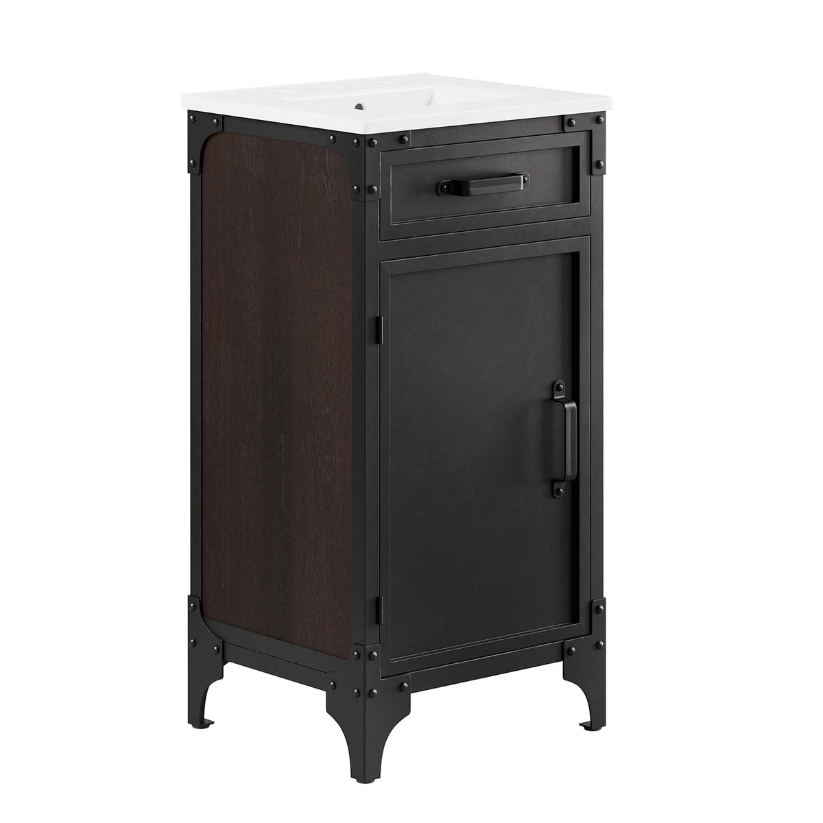 Steamforge 18" Bathroom Vanity by Modway - White black