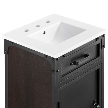 Steamforge 18" Bathroom Vanity by Modway - White black