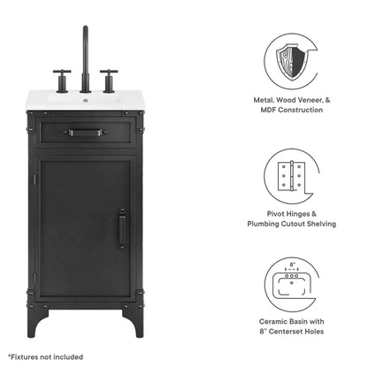 Steamforge 18" Bathroom Vanity by Modway - White black