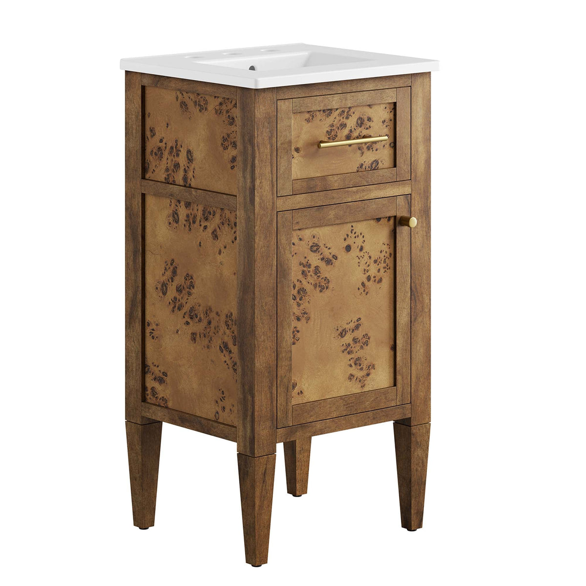 Elysian 18" Wood Bathroom Vanity by Modway - White Brown