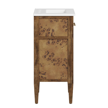 Elysian 18" Wood Bathroom Vanity by Modway - White Brown