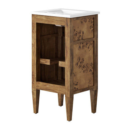 Elysian 18" Wood Bathroom Vanity by Modway - White Brown