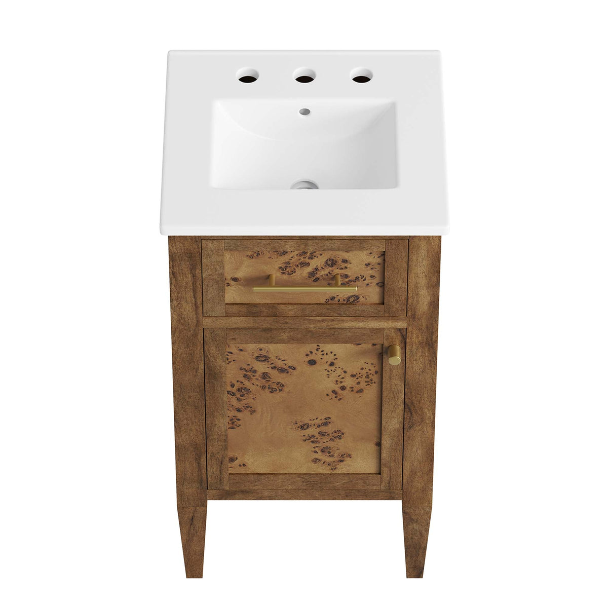 Elysian 18" Wood Bathroom Vanity by Modway - White Brown