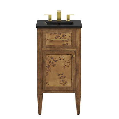 Elysian 18" Wood Bathroom Vanity by Modway - Black Brown