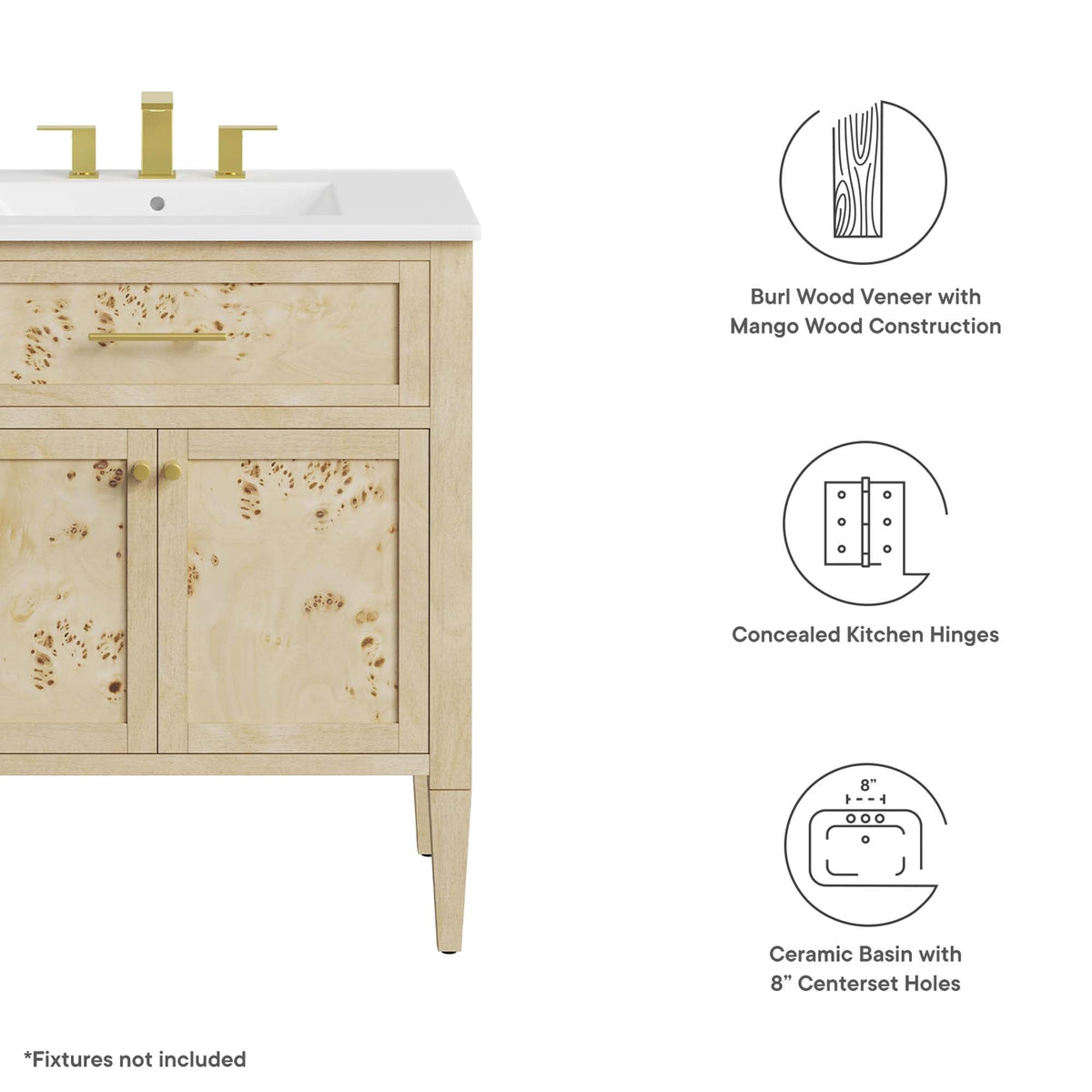 Elysian 30" Wood Bathroom Vanity by Modway - EEI-6443