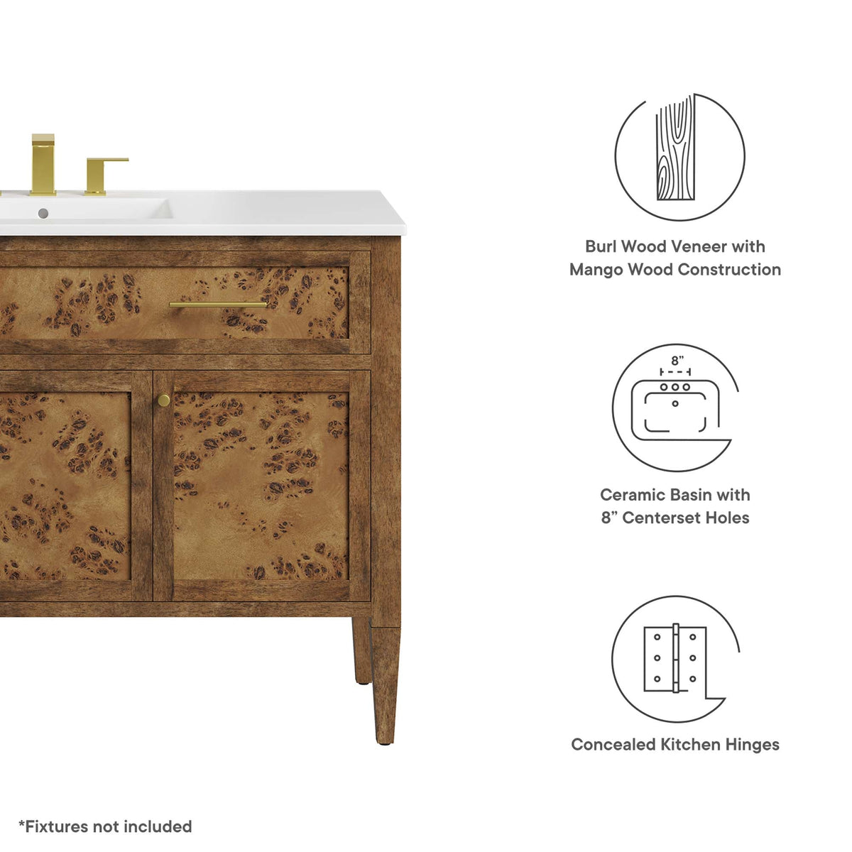 Elysian 48" Wood Single Sink Bathroom Vanity by Modway - EEI-6452