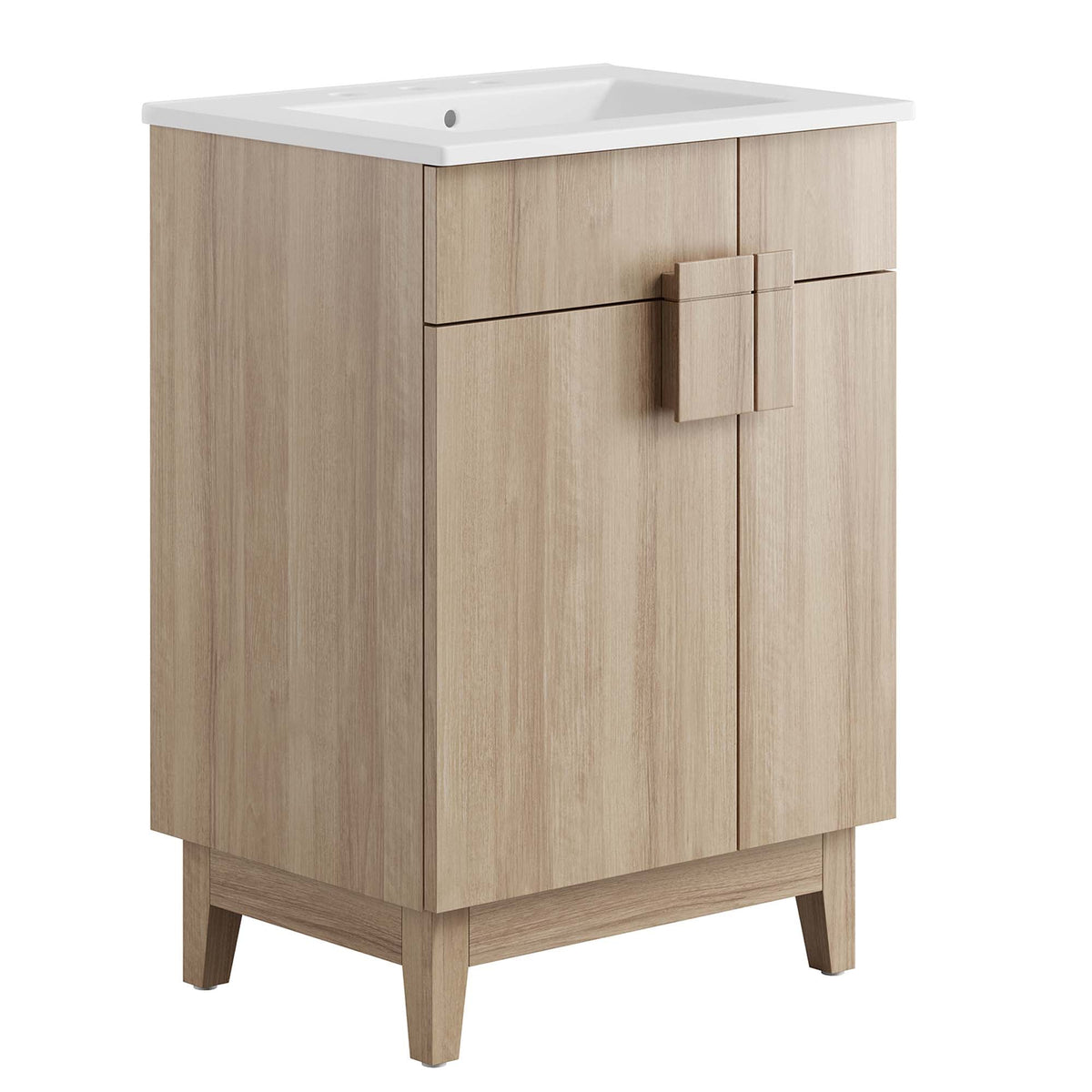 Miles 24" Bathroom Vanity by Modway - White Oak / White Walnut