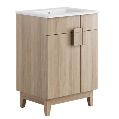 Miles 24" Bathroom Vanity by Modway - White Oak / White Walnut
