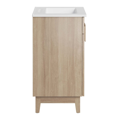 Miles 24" Bathroom Vanity by Modway - White Oak / White Walnut