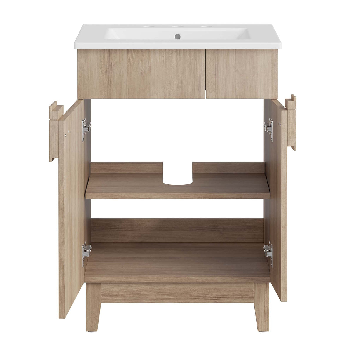 Miles 24" Bathroom Vanity by Modway - White Oak / White Walnut