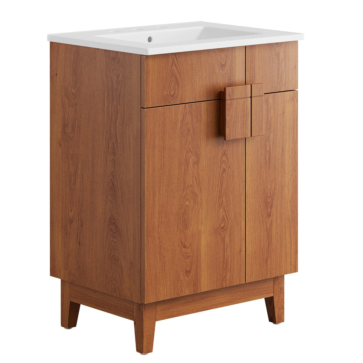 Miles 24" Bathroom Vanity by Modway - White Oak / White Walnut