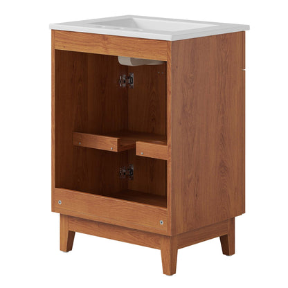 Miles 24" Bathroom Vanity by Modway - White Oak / White Walnut