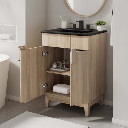 Miles 24" Bathroom Vanity by Modway - Black Oak / Black Walnut