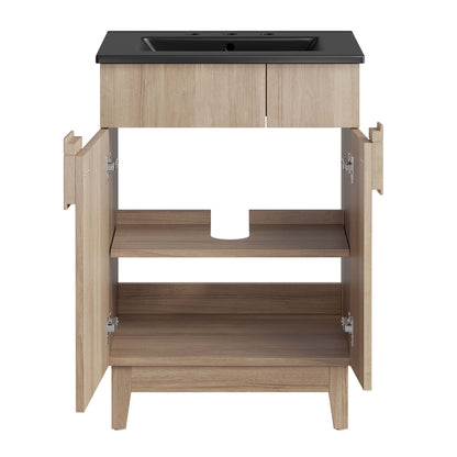 Miles 24" Bathroom Vanity by Modway - Black Oak / Black Walnut