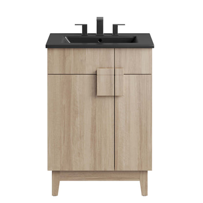 Miles 24" Bathroom Vanity by Modway - Black Oak / Black Walnut