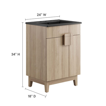 Miles 24" Bathroom Vanity by Modway - Black Oak / Black Walnut