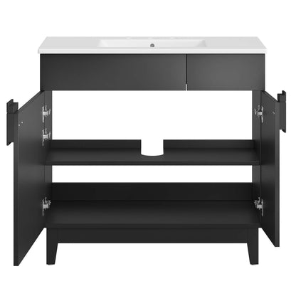 Miles 36" Bathroom Vanity by Modway - White Black / White Oak / White Walnut