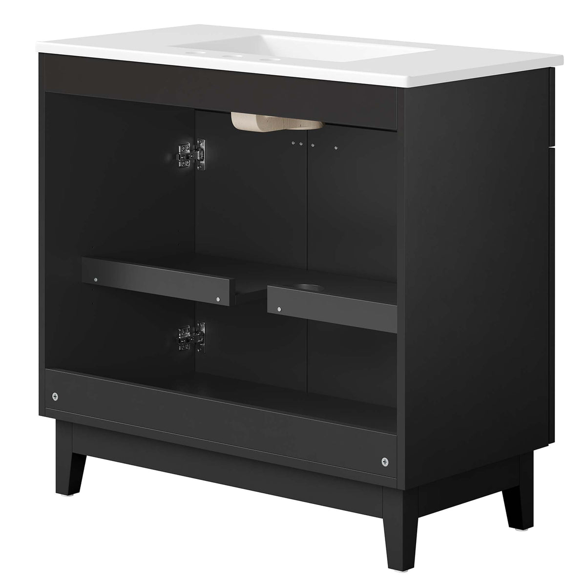 Miles 36" Bathroom Vanity by Modway - White Black / White Oak / White Walnut